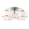 thumbnail image 1 of Lámpara de techo CWI Lighting, 30 pulgadas, cromada, 5 luces, montaje empotrado, 1 of 7