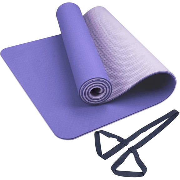 1/3 Inch (8mm) Extra Thick Exercise Workout Yoga Mat with Carrying Strap