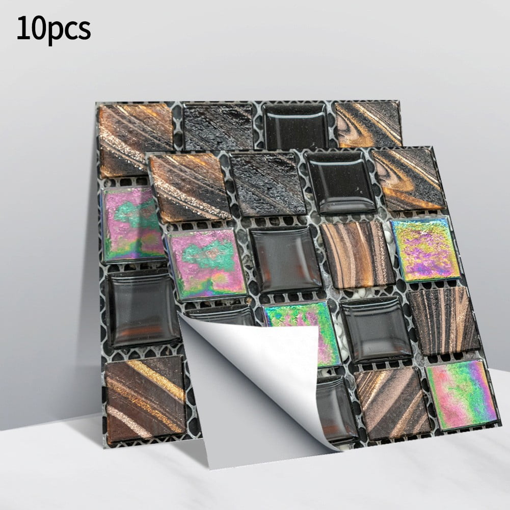 10xGlitter SelfAdhesive Kitchen Wall Tiles Bathroom Mosaic Sticker
