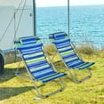 thumbnail image 4 of Costway Set of 2 Beach Chair Portable 3-Position Lounge Chair w/ Headrest Blue, 4 of 11