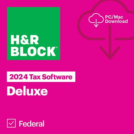 H&R Block Tax Software 24 Deluxe Win/Mac WAL ESD