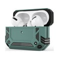 thumbnail image 2 of Dteck Shockproof Case for AirPods Pro, Compatible Wireless Charging, Hybrid Rugged Full Body Hard Shell Case with Metal Keychain, Front LED Visible, Green, 2 of 7