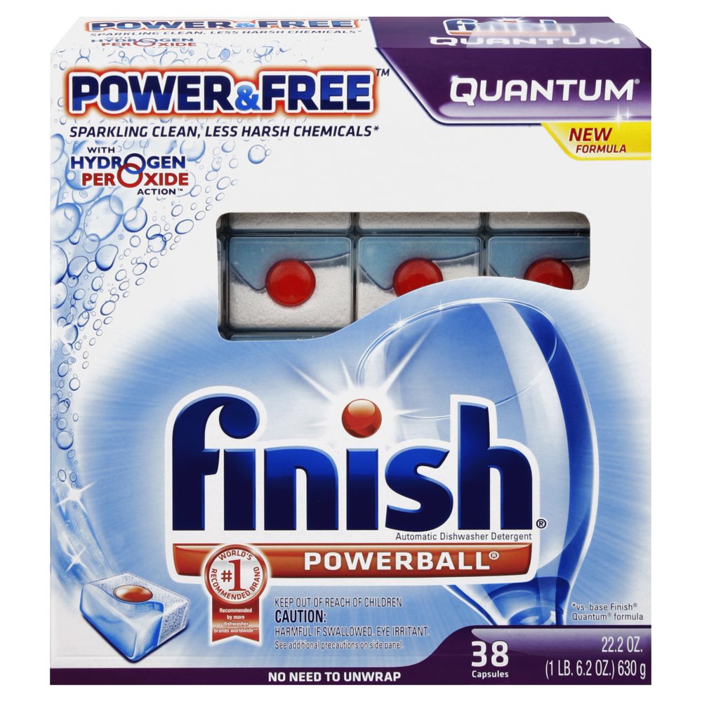 Finish Quantum Dishwasher Detergent, Power & Free, 38 Count Walmart