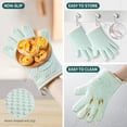 thumbnail image 6 of HEETLY Silicone Oven Mitts Heat Resistant 450 Degrees with Waterproof & Non-Slip Oven Gloves with Fingers, Silicone Oven Gloves Kitchen Mittens for Baking Cooking Barbecue, 6 of 6