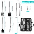 thumbnail image 6 of QIPUNEKY 20pcs Stainless BBQ Grill Tools Set, Stainless Steel Grill Set for Outdoors Camping, BBQ Utensil Set Outdoor Cooking Tool Set with Canvas Bag, 6 of 7