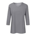thumbnail image 5 of HXWCHs Sleeveless Women's V Neck Three Quarter Sleeve Casual Basic top Soft Comfortable Stylish Tee for Everyday Wear L Light Gray, 5 of 5