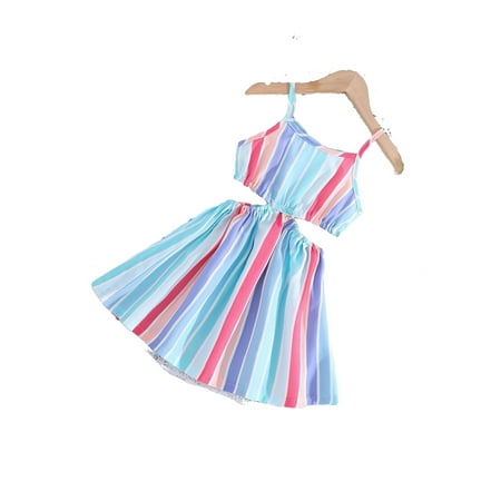 

Casual Striped Cami Sleeveless Multicolor Toddler Girls Dresses (Girl s)