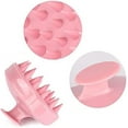 thumbnail image 2 of Scalp Scrubber,Hair Scalp Massager,Scalp Care Hair Wash Brush Silicone Comb,Head Rubber Care Improve Blood Circulation for Men,Women,Pets (Pink), 2 of 5