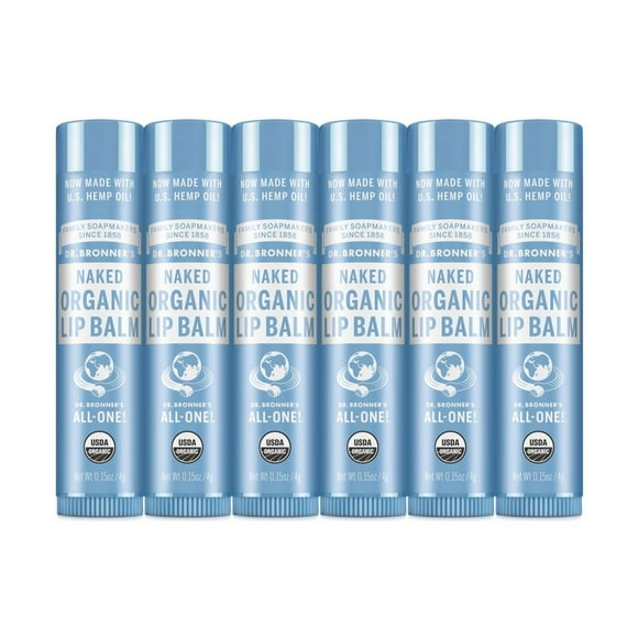 Bálsamo Labial Dr. Bronner's Natural Sin Aroma Fórmula Nutritiva Pack de 6 Unidades