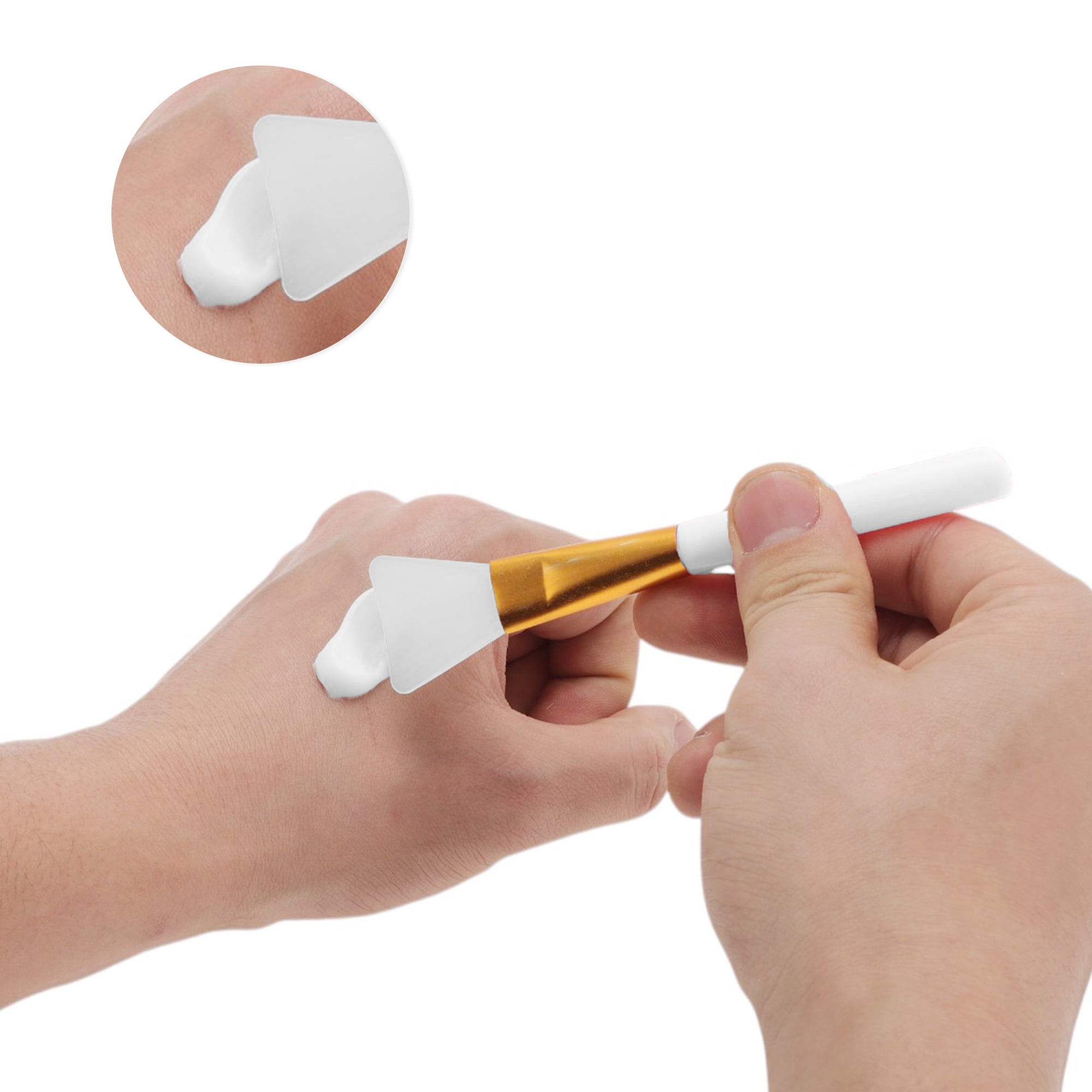 Unique Bargains Smooth Face Mask Applicator 5 Pcs White