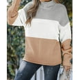 thumbnail image 2 of YAZI Women's Turtleneck Batwing Sleeve Loose Oversized Chunky Knitted Pullover Sweater Jumper Tops, 2 of 13