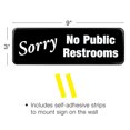 thumbnail image 5 of Excello Global Products Sorry No Public Restroom Sign: Easy to Mount Informative Plastic Sign with Symbols 9x3, Pack of 3 (Black) - EGP-HD-0269, 5 of 5