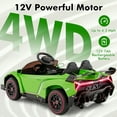 thumbnail image 2 of OLAKIDS 2 Seater Kids Ride on Car, 12V 4WD Licensed Lamborghini Veneno Powered Electric Vehicle with Hydraulic Doors, Rocking Mode, Adjustable Speeds, Remote Control, MP3, Headlight, 2 of 9