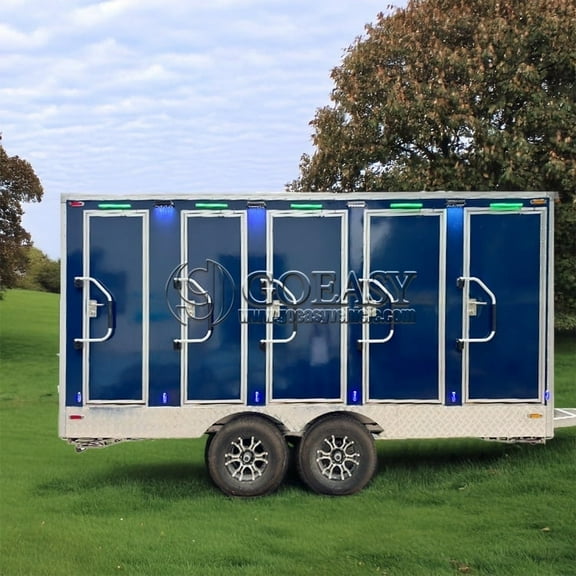 Goeasy Vehicle  5 Station Portable Restroom Trailer | Commercial Use Bathroom & Portable Toilet Trailer