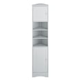 thumbnail image 4 of Tcbosik Corner Cabinet with Adjustable Shelves, 66.9" Tall Storage Cabinet with 2 Doors, Bathroom Cabinet for Living Room, Kitchen, Easy Assembly, Grey, 4 of 9