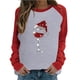 thumbnail image 2 of Puntoco Mujer Primavera Patchwork Navidad Impreso Manga Larga Cuello Redondo Casual Tee tops Puntoco Puntoco-5808, 2 of 7