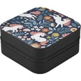 thumbnail image 2 of Cute Unicorns Pattern Small Jewelry Box, Travel Portable Square Jewelry Case for Ring, Pendant, Earring, Necklace Organizer Storage Holder Boxes Women Gifts, 2 of 7