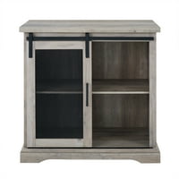 Manor Park 32" Sliding Mesh Door Industrial Accent Console - Grey Wash