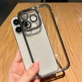 thumbnail image 5 of Electroplated Shiny Clear case with Multi-Coloured Frame Options, Comes with Lens Protection and is Drop-Proof, for iPhone 15 14 13 12 11 Pro Max Plus case (Transparent,iPhone 12 Pro), 5 of 7