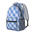 thumbnail image 2 of Blue and White Checkered Pattern Backpack for School, Cute School Bag with Adjustable Shoulder Straps and Padded Back, 15.3"x11"x6.7", 2 of 5