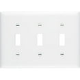 thumbnail image 1 of TP3WCC12 3 Gang 3 Toggle Openings Nylon Wall Plate, White, 1 of 1