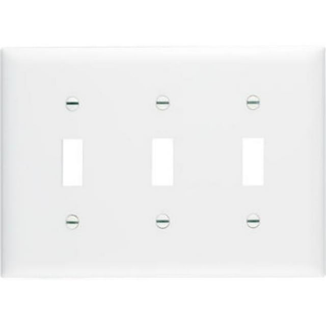 TP3WCC12 3 Gang 3 Toggle Openings Nylon Wall Plate, White
