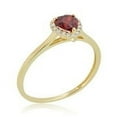 thumbnail image 6 of AVORA 10K Yellow Gold January Birthstone-Genuine Garnet with Simulated Diamond CZ Heart Halo Fashion Ring  - Size 6.5, 6 of 6