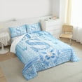 thumbnail image 3 of Manfei Letter Monogrammed Initial S Girl 2pcs Bedding Comforter Set,Kawaii Bow Butterfly Twin Comforter Sets,Bling Crystal Blue Glitter Breathable Bedding Set,Lightweight Room Decor, 3 of 8