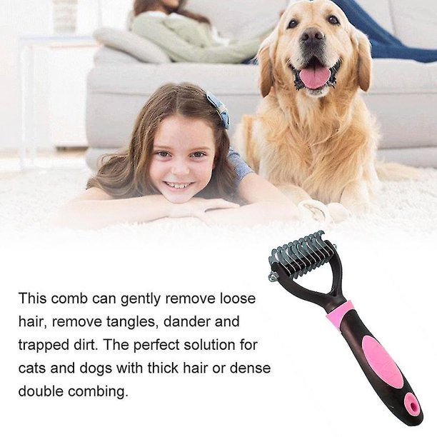 Peine anudado para perros y gatos, depilación de doble cara, suministros para mascotas de doble cara utilizados para alfombras ásperas, enredos, herramienta de aseo, peine para mascotas LingWen 8390615982320