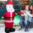 thumbnail image 3 of Gymax 5FT Christmas Self Inflatable Santa Holding Gift Bag Decoration w/ LED Lights & Sandbags, 3 of 10