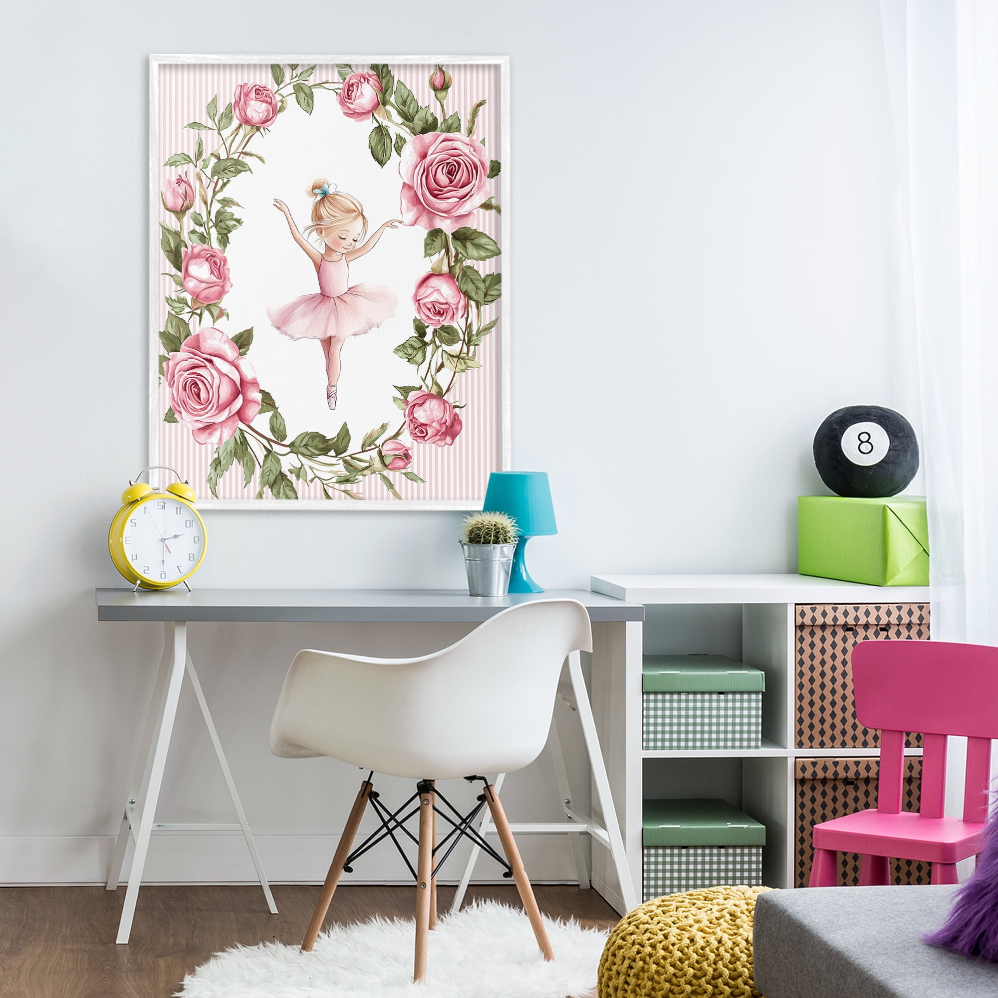 Stupell Industries Little Rose Dance White Framed Giclee Art, design by Christine Simpson Art