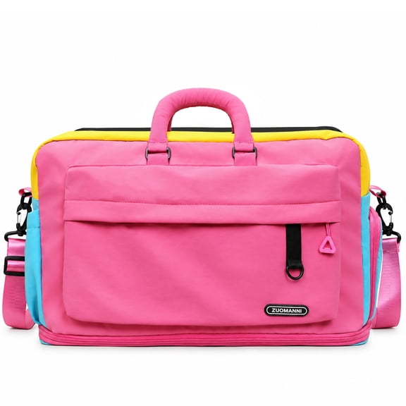 Expandable Travel Duffel Bag, Multi-Color Color Block Weekender Overnight Gym Tote with Shoe Compartment for Women's Fitness, Yoga, Short Trips, Weekend Getaways and Daily Travel