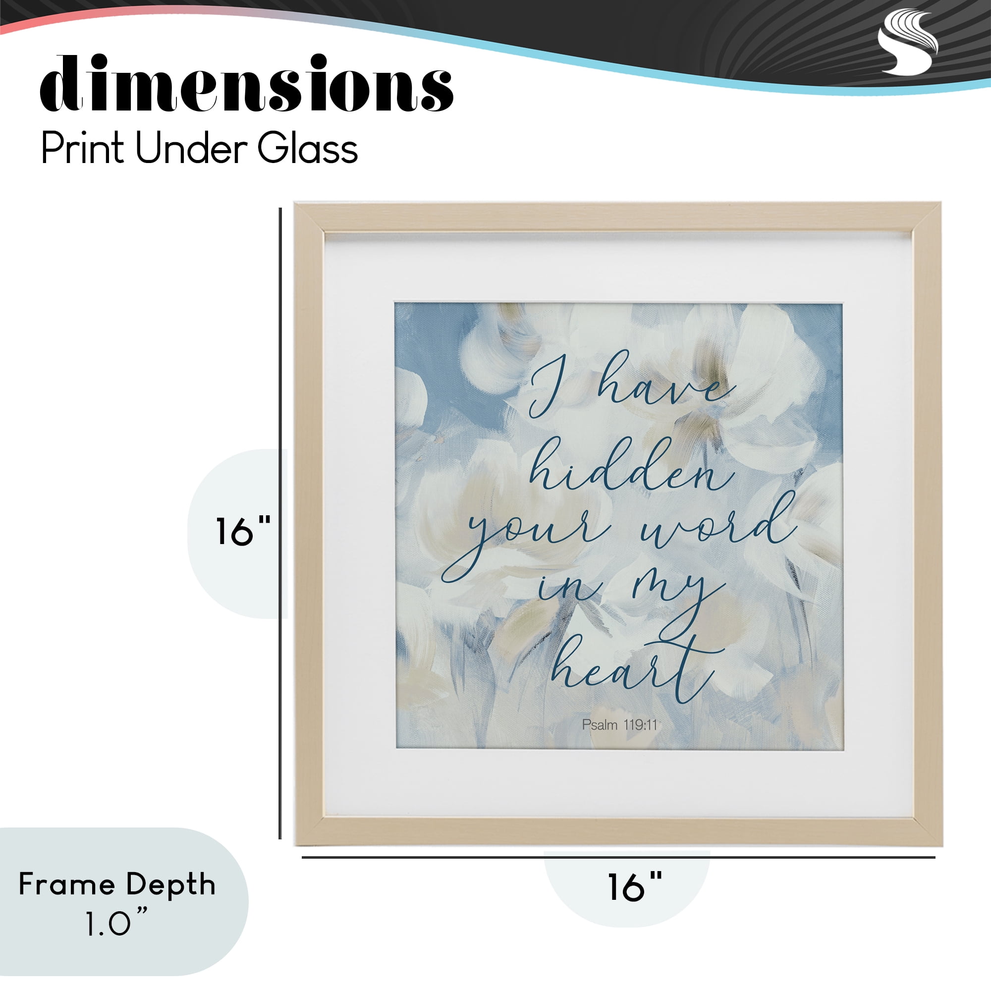 Stupell Industries Hidden Your Word In My Heart Birch Framed Print Under Glass, design by Lanie Loreth