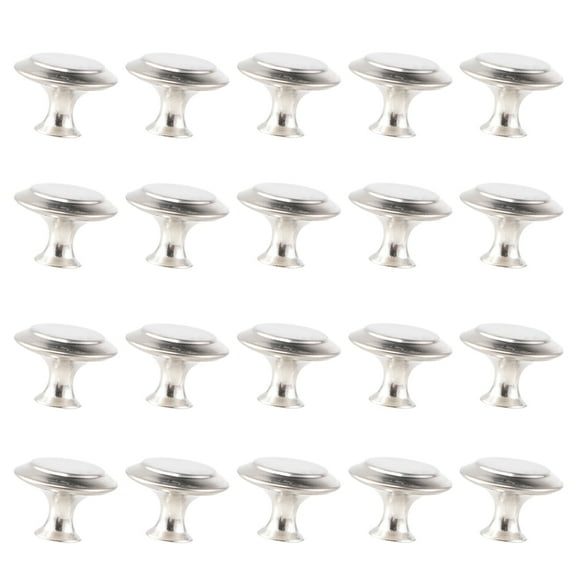 ibasenice 20Pcs Cabinet Pull Knobs Single Hole in Silver Stainless Steel for Easy Installation