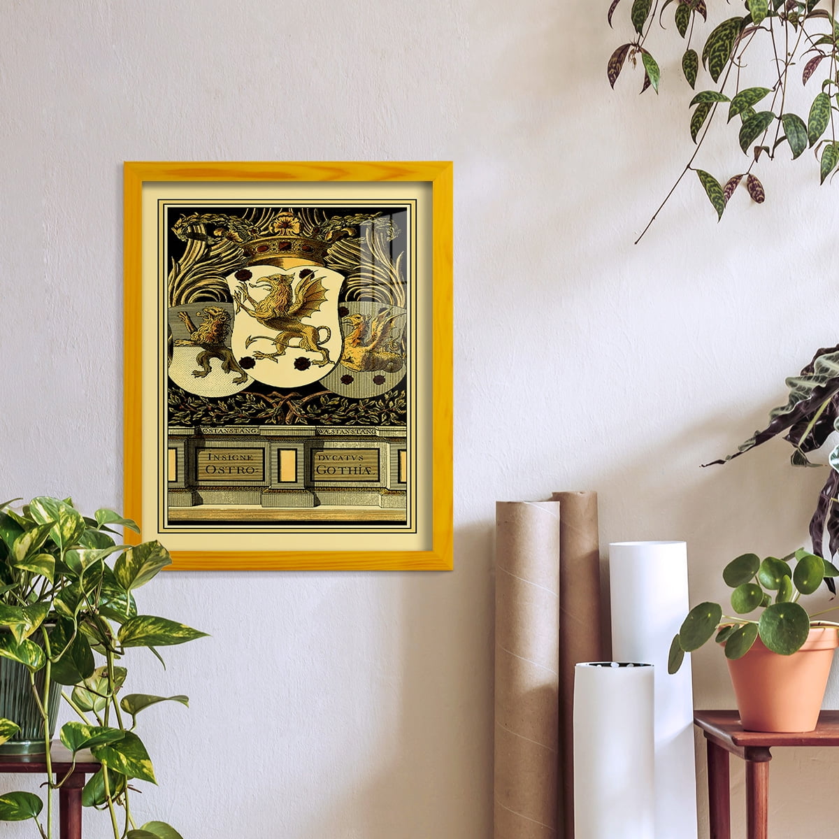 Family Crest II -Framed Print w/glass-Sunflower Yellow