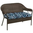 thumbnail image 5 of Jordan Manufacturing 44" x 18" Halsey Navy Floral Rectangular Tufted Contoured Outdoor Wicker Settee Bench Cushion, 5 of 15