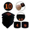 thumbnail image 4 of COUVER Embroidered Orange Number 9 Black Terry Cotton Athletic Wristbands 1 Pair (Mens), 4 of 11