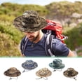 thumbnail image 3 of EINCcm Hats for Men Unisex Round Camouflage Cap Summer Sun Hat Bucket Hat Cowboy Hat for Outdoor Fishing Hiking Climbing Breathable Windproof UV Protection, Beige, 3 of 8
