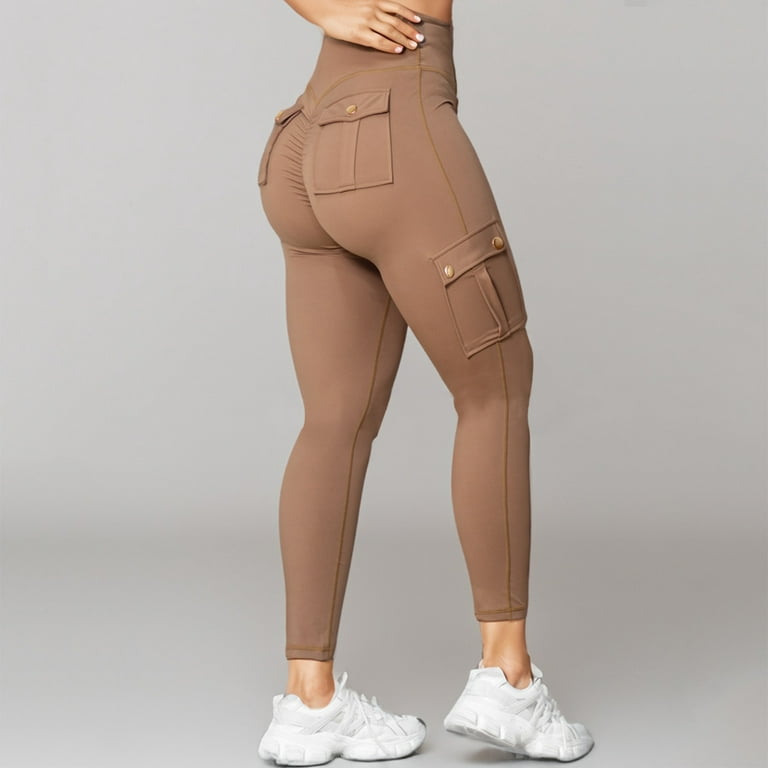 YYDGH Womens Scrunch Butt Leggings with Pockets High Waist Cargo
