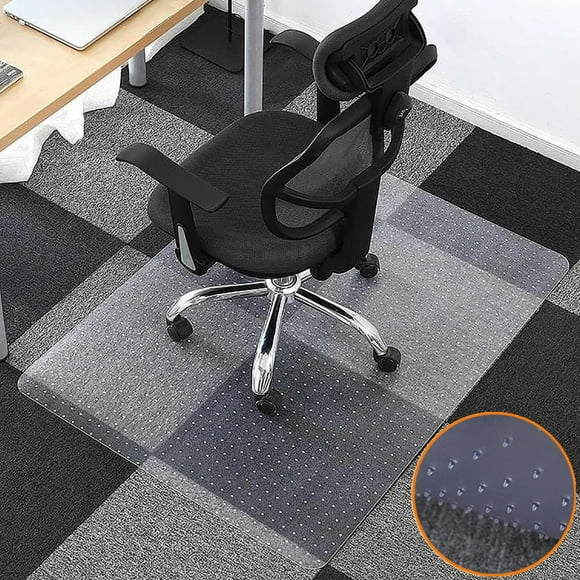Office Chair Mat for Carpet Floor, 45" x 53" PVC Translucent Desk Chair Mat with Spikes Home Floor Protector Anti-Slip, Rectangle
