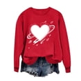 thumbnail image 4 of Valentine's Day Sweatshirt for Women Luminous Neon Heart Graphic Crewneck Long Sleeve Ribbed Cuffs Loose Fit Comfy Pullover Holiday Clothes, 4 of 7