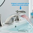 thumbnail image 4 of Zovajonia 8 "Widespread LED Bathroom Faucet Basin 3 Hole Waterfall Vanity Sink Mixer Tap Brushed Nickel, 4 of 7