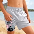 thumbnail image 4 of shoper Toddler Swim Trunks 3t Boy with Compression Liner High Stretch Drawstring Beach Board Shorts Boys Casual Comfortable Cartoon Print Comfortable Beach Swimwear White 9-10 Years, 4 of 5