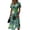 Turquoise, variant on Womens Halloween Novelty Dresses Midi Dress V Neck Short Sleeve A Line Pumpkin Halloween Print Casual Halloween Theme Event