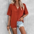 thumbnail image 2 of Cathalem Shirts for Women Button Down Short Sleeve Shirts,Red XL, 2 of 5