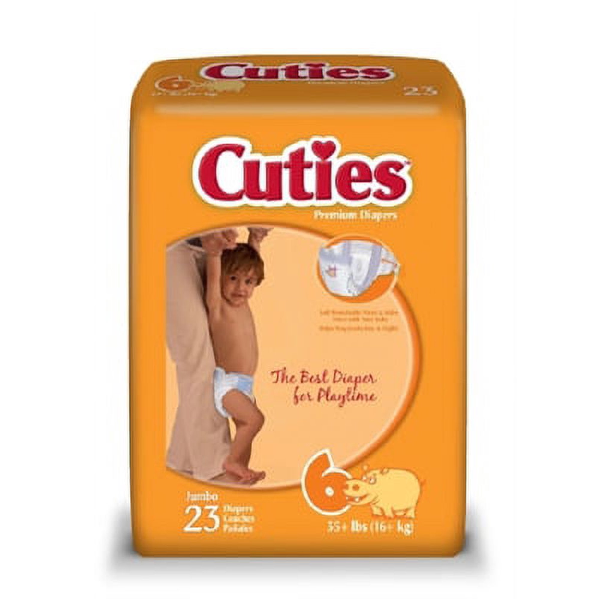 Cuties Diaper, Size 6, Heavy Absorbency, Disposable, CR6001 - Case of 92 Diapers