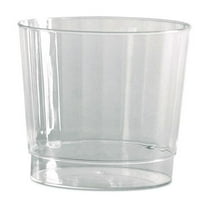 WNA Classic Crystal Plastic Tumblers, 9 oz, Clear, Fluted, Rocks Squat, 20/Pack, 12 Packs/Carton