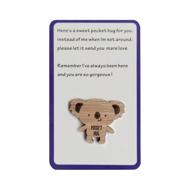 Tarjeta De Madera Pequeña Bolsa De Madera Para Abrazar Regalo Tarjeta De Madera Regalo Un Pequeño Abrazo De Bolsillo Con Tarjeta Para Regalo De Aislamiento Te Echo De Menos, Pienso En Ti Regalo