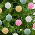 thumbnail image 7 of Japceit Velvet Christmas Ball Ornaments 16-Piece Set, Flocked Plastic Hanging Balls 6cm, Premium Tree Decor Collection for Home, Holiday, Festive Interior Display, 7 of 7