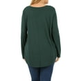 thumbnail image 4 of Zenana Women & Plus Relaxed Fit Long Sleeve V-Neck Round Hem Jersey Tee Shirt Top, 4 of 4